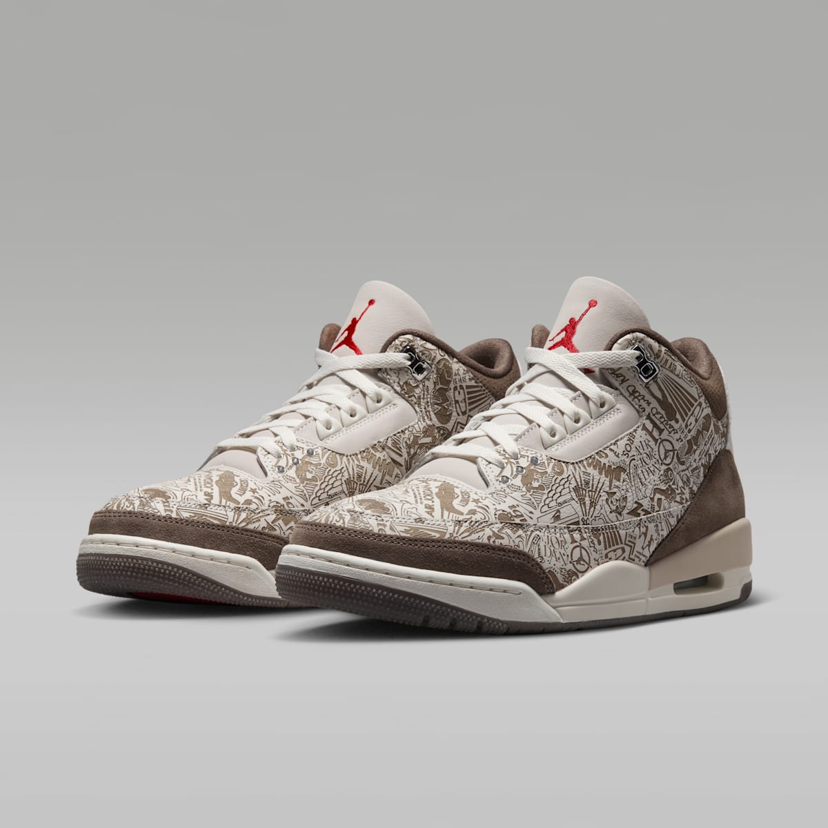Air Jordan 3 Retro "Laser" Men's Shoes - Phantom/Palomino/Sail/University Red - Image 5