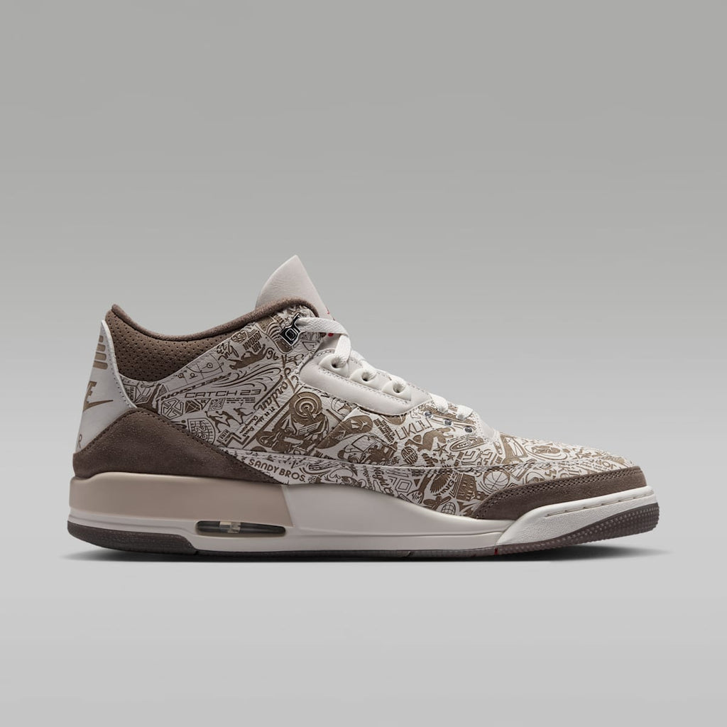 Air Jordan 3 Retro "Laser" Men's Shoes - Phantom/Palomino/Sail/University Red - Image 3