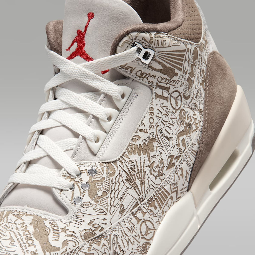 Air Jordan 3 Retro "Laser" Men's Shoes - Phantom/Palomino/Sail/University Red - Image 7
