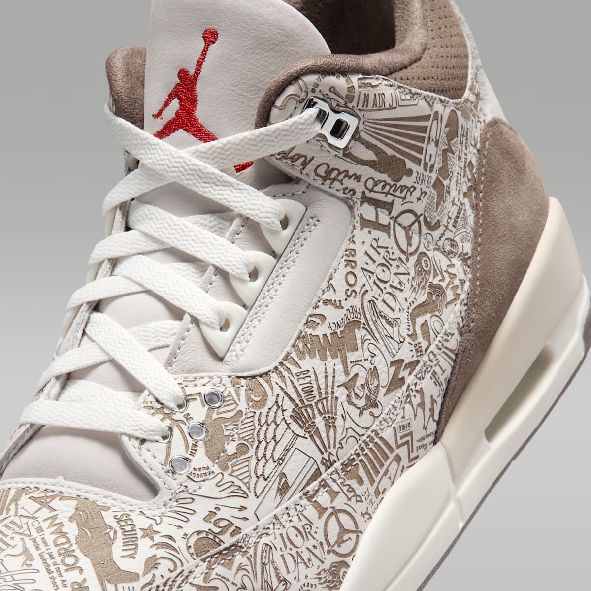 Air Jordan 3 Retro "Laser" Men's Shoes - Phantom/Palomino/Sail/University Red - Image 7