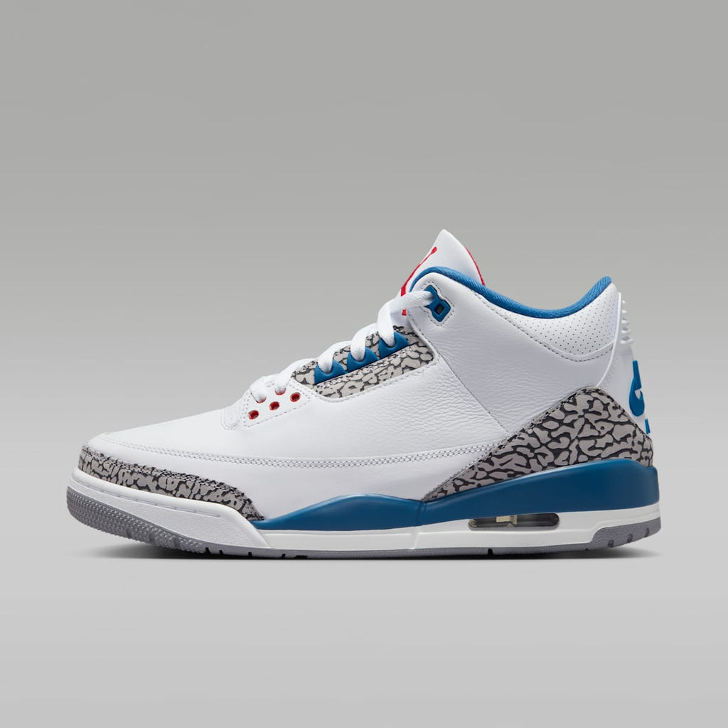 Air Jordan 3 Retro "True Blue" Men's Shoes - White/True Blue/Fire Red - Image 1
