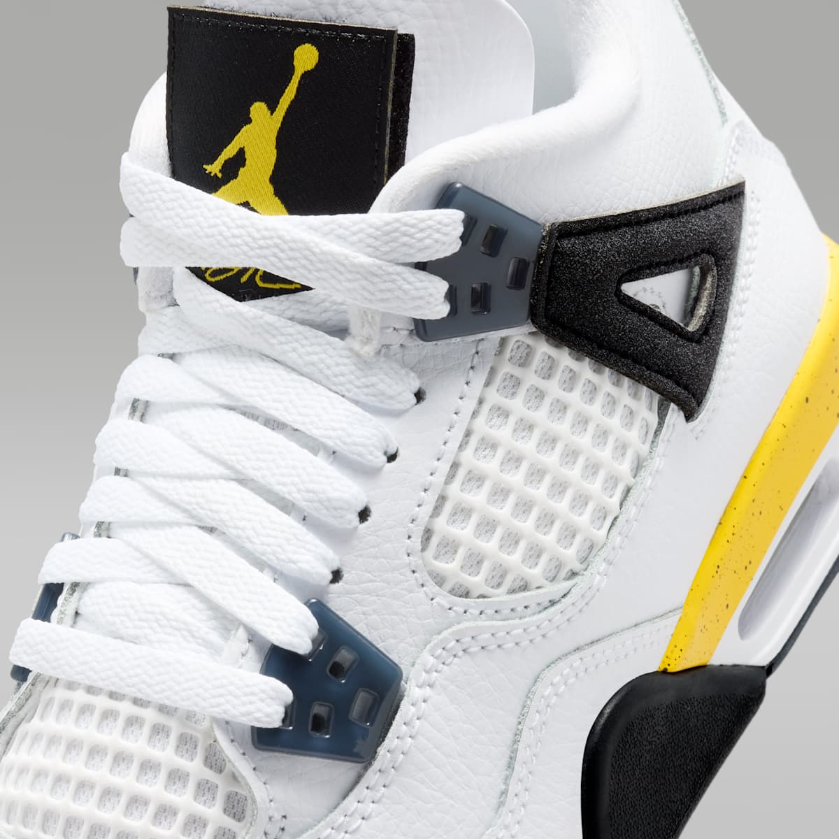 Air Jordan 4 Retro "Tour Yellow" Big Kids' Shoes - White/Dark Blue Grey/Black/Tour Yellow - Image 7