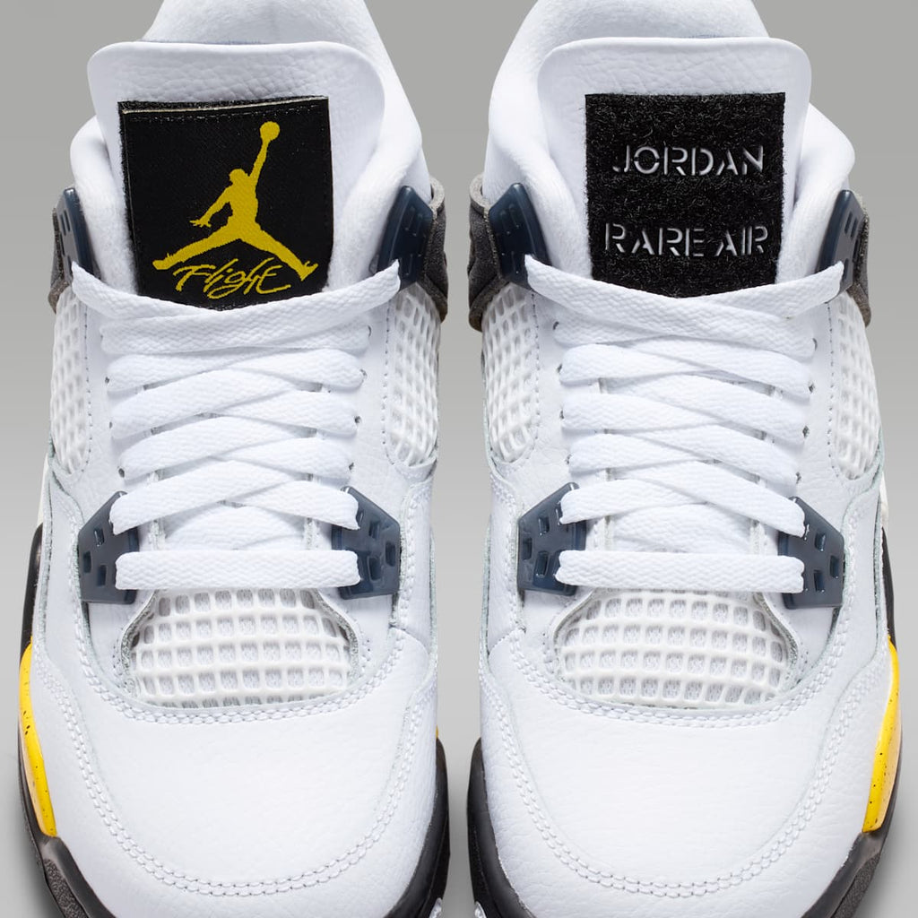 Air Jordan 4 Retro "Tour Yellow" Big Kids' Shoes - White/Dark Blue Grey/Black/Tour Yellow - Image 9