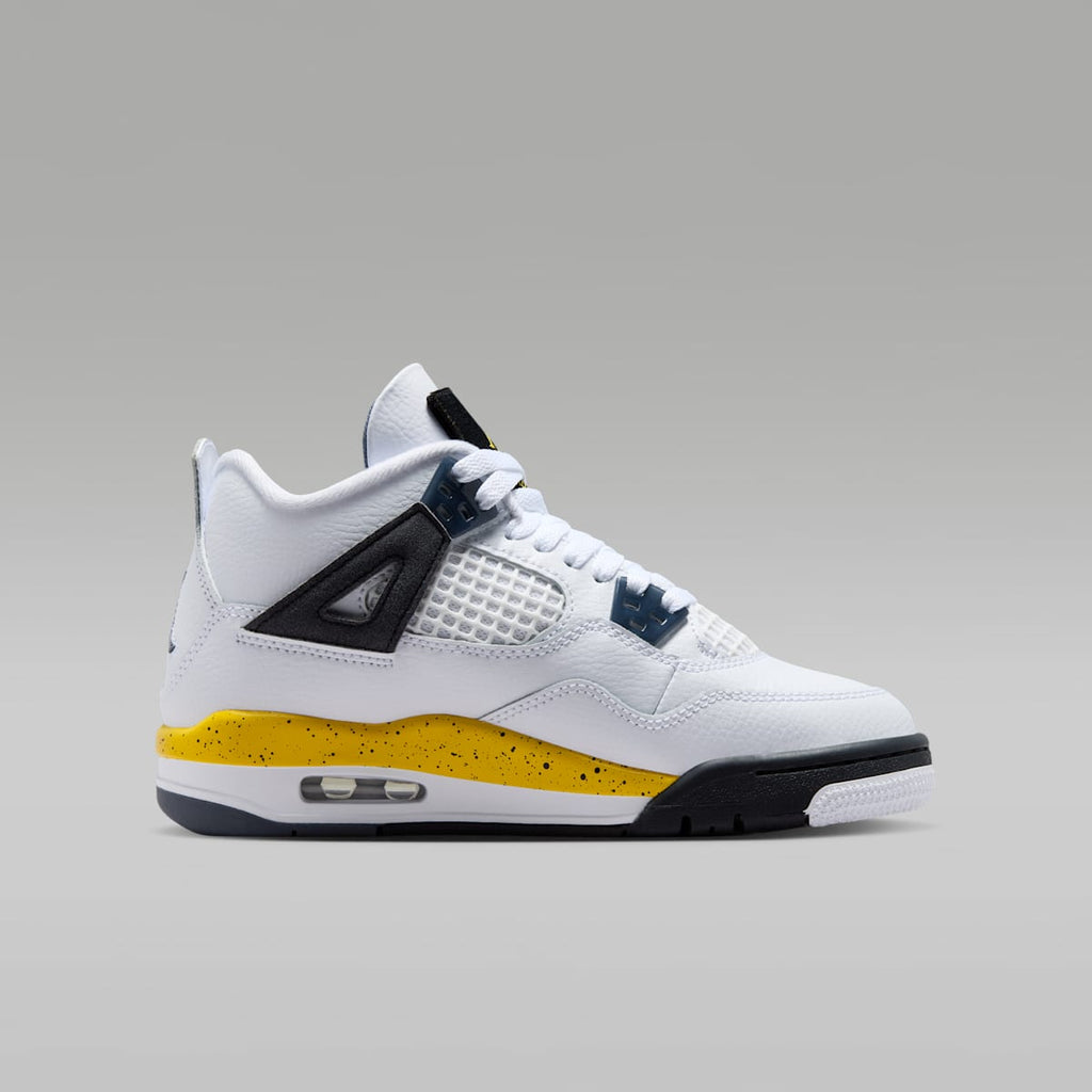Air Jordan 4 Retro "Tour Yellow" Big Kids' Shoes - White/Dark Blue Grey/Black/Tour Yellow - Image 3