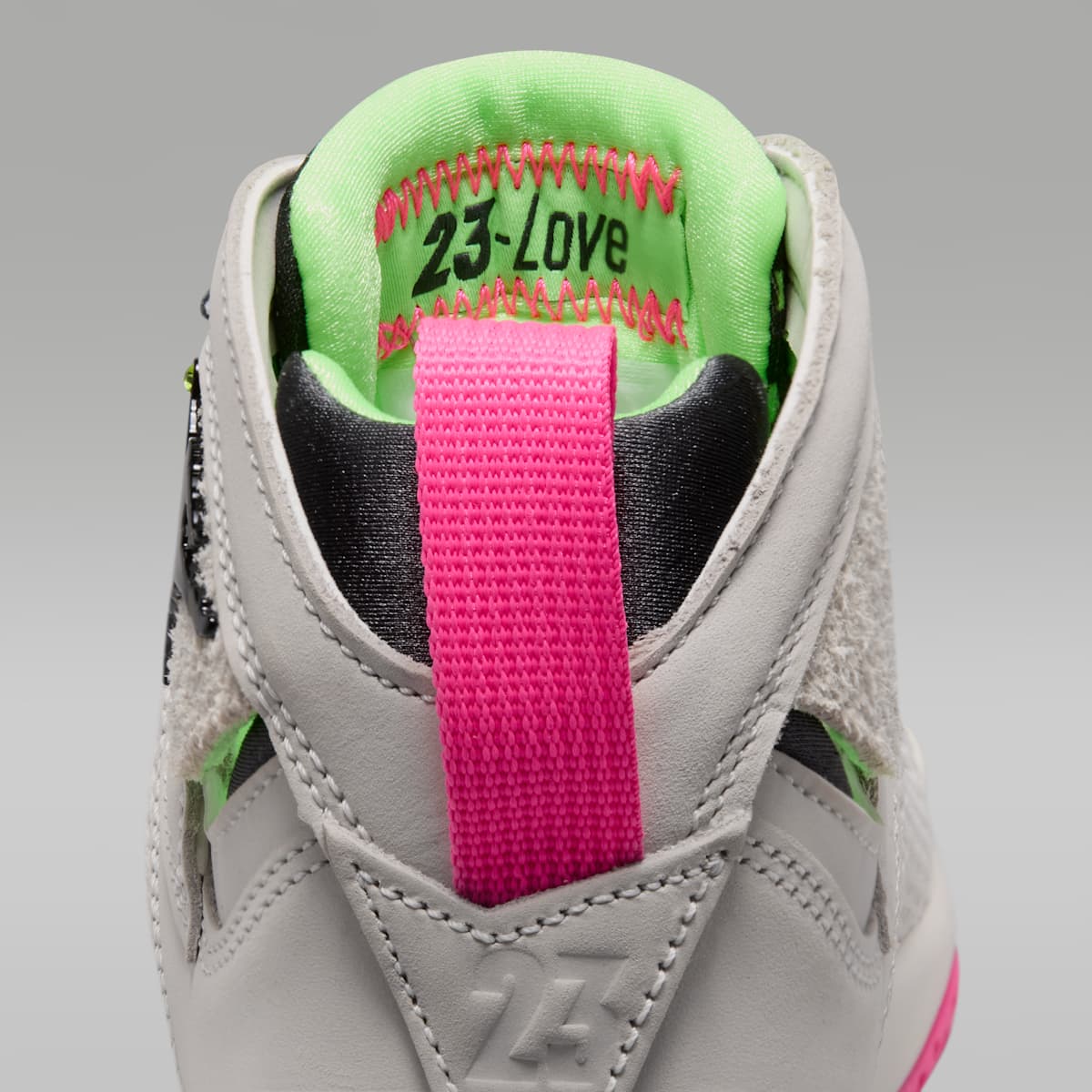 Air Jordan 7 Retro "Tennis Day" Big Kids' Shoes - Phantom/Lime Blast/Pink Blast/Anthracite - Image 9