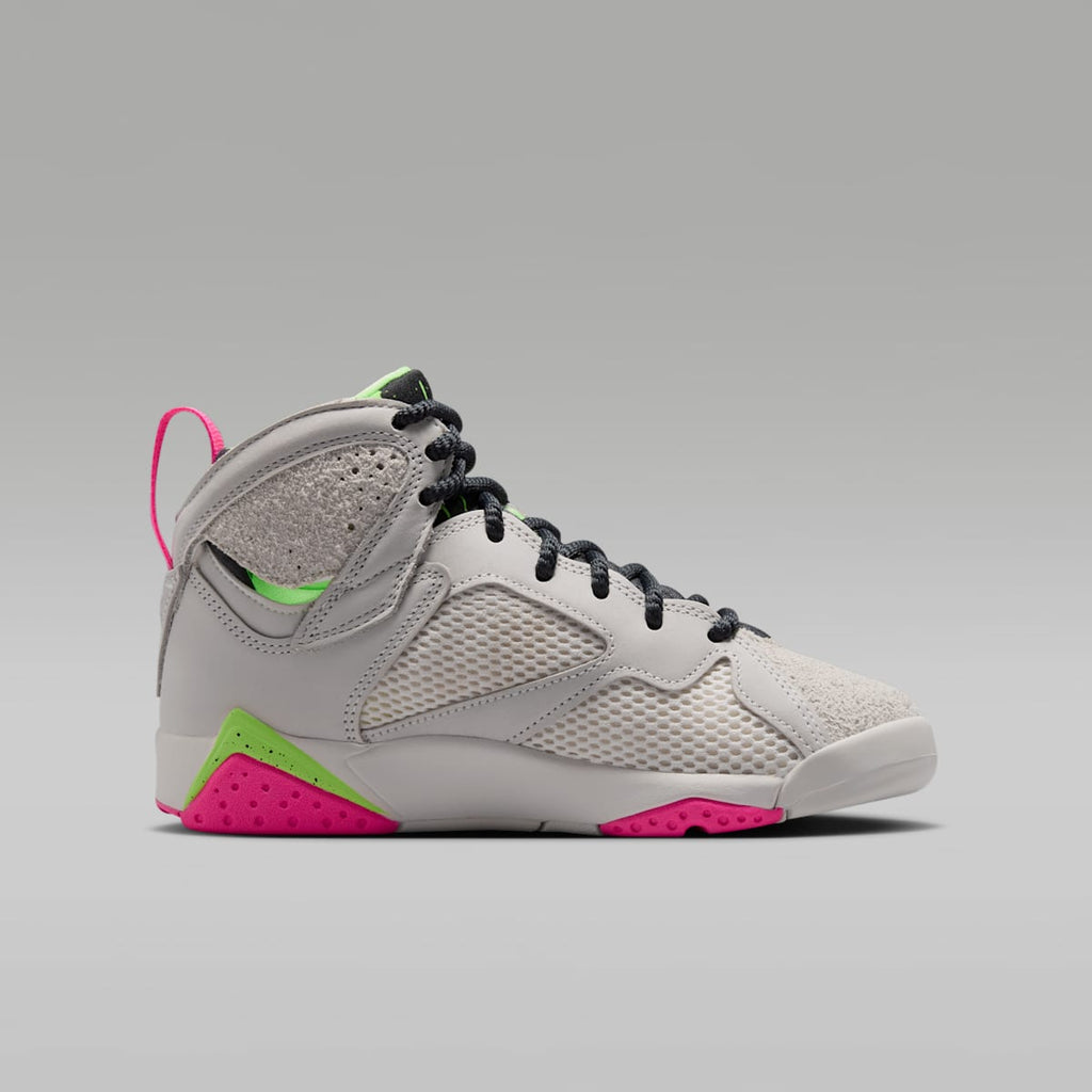 Air Jordan 7 Retro "Tennis Day" Big Kids' Shoes - Phantom/Lime Blast/Pink Blast/Anthracite - Image 3