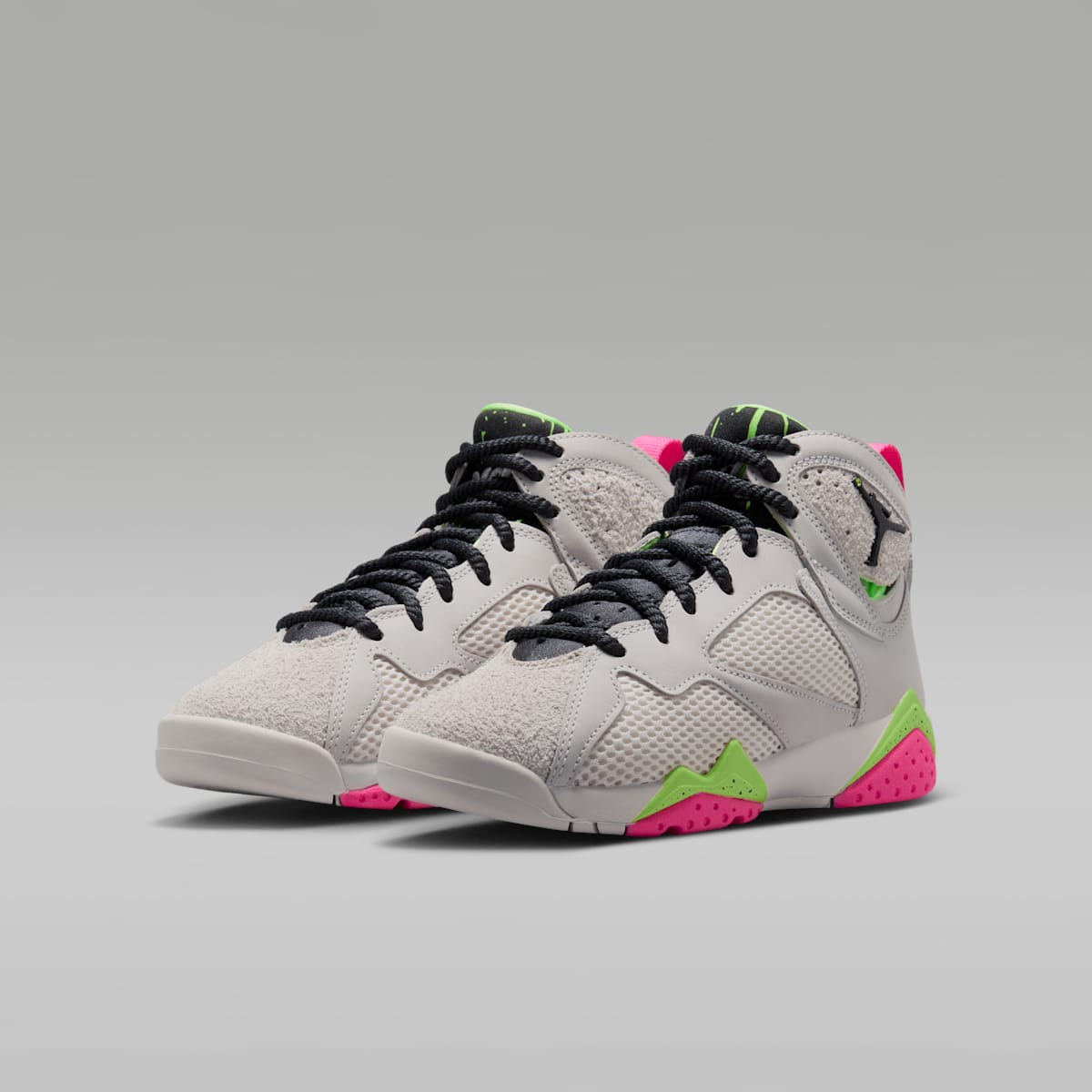 Air Jordan 7 Retro "Tennis Day" Big Kids' Shoes - Phantom/Lime Blast/Pink Blast/Anthracite - Image 5