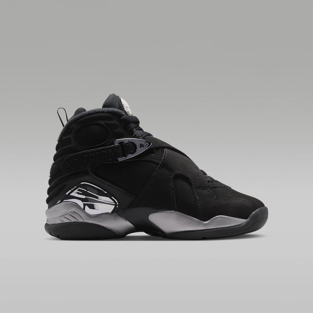 Air Jordan 8 Retro "Chrome" Big Kids' Shoes - Black/Light Graphite/White