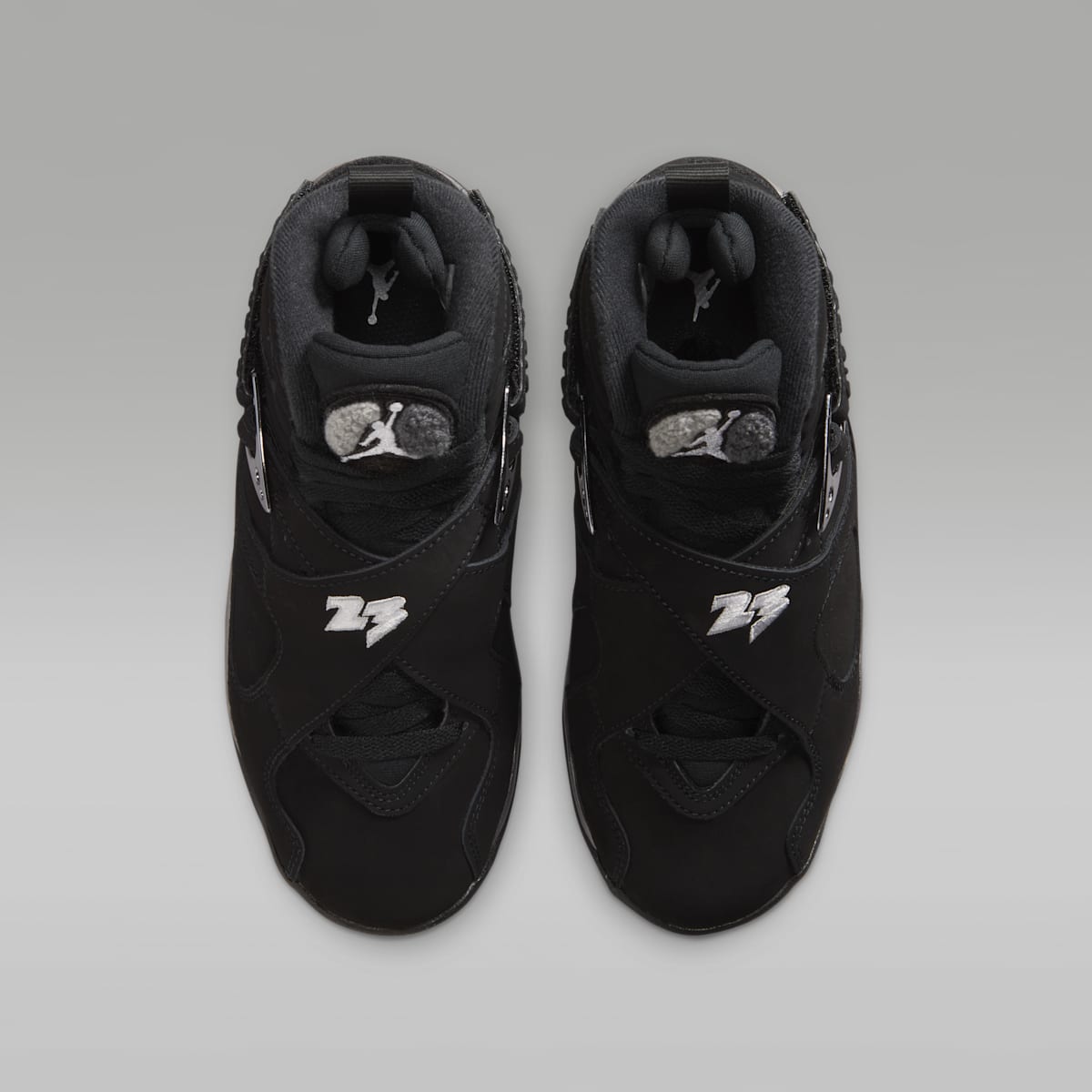 Air Jordan 8 Retro "Chrome" Big Kids' Shoes - Black/Light Graphite/White