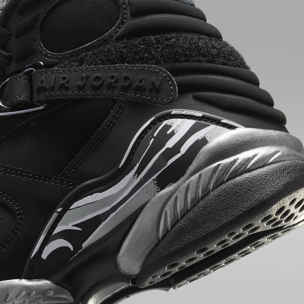 Air Jordan 8 Retro "Chrome" Big Kids' Shoes - Black/Light Graphite/White