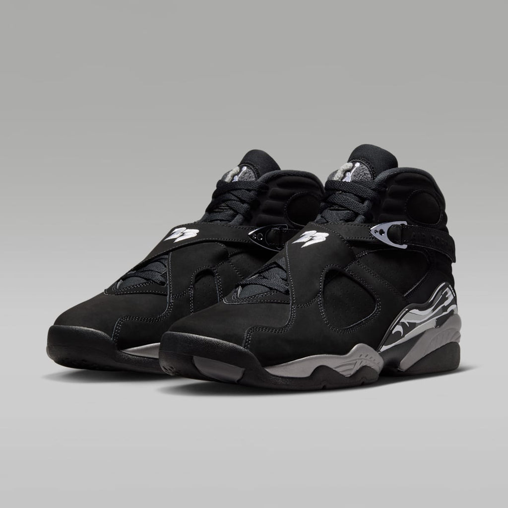 Women's Air Jordan 8 Retro "Chrome" Men's Shoes - Black/Light Graphite/White