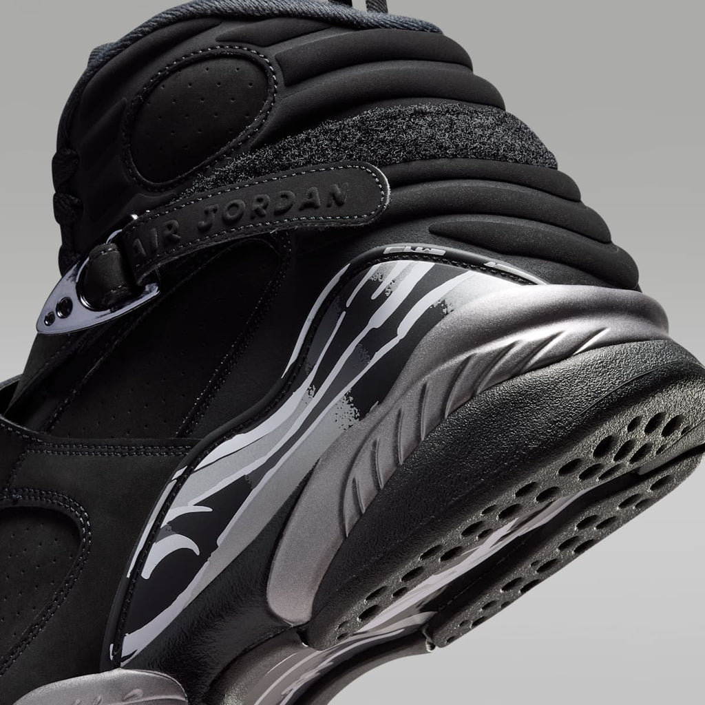 Women's Air Jordan 8 Retro "Chrome" Men's Shoes - Black/Light Graphite/White