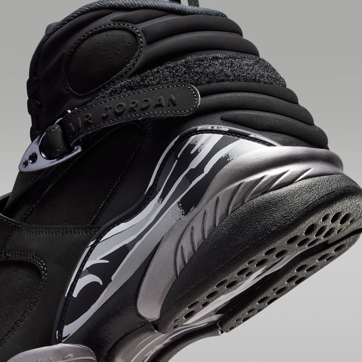 Women's Air Jordan 8 Retro "Chrome" Men's Shoes - Black/Light Graphite/White