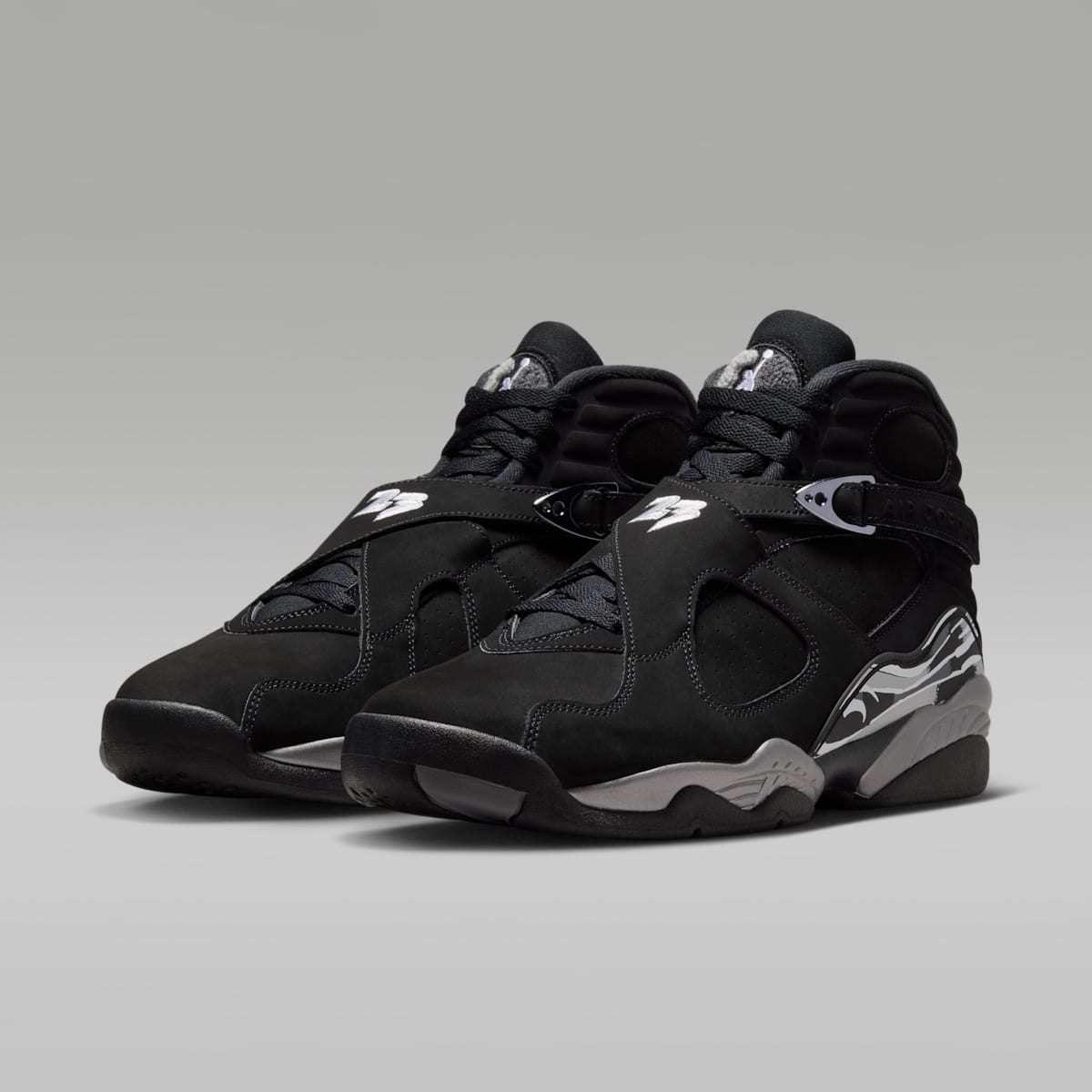 Air Jordan 8 Retro "Chrome" Men's Shoes - Black/Light Graphite/White - Image 5