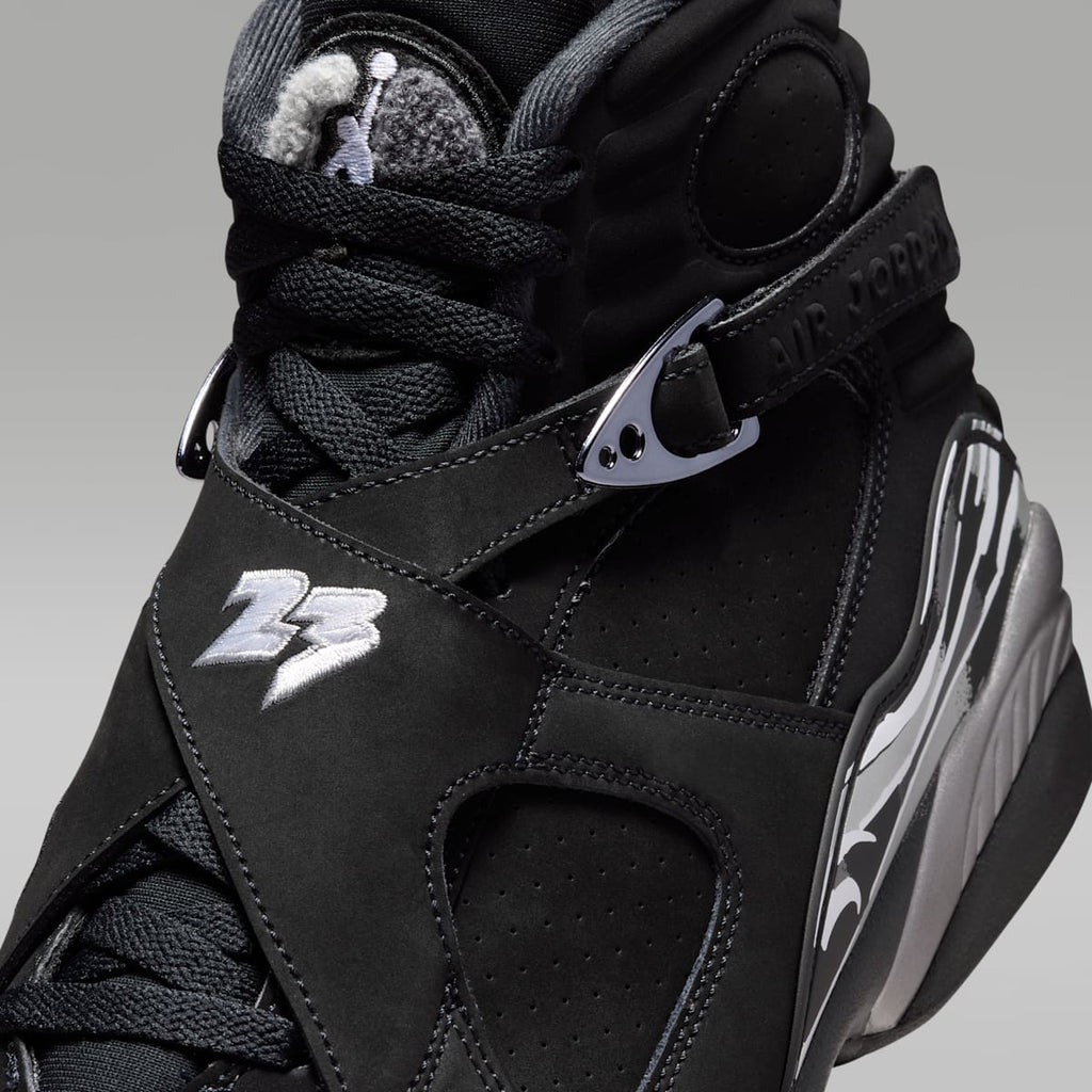 Air Jordan 8 Retro "Chrome" Men's Shoes - Black/Light Graphite/White - Image 7