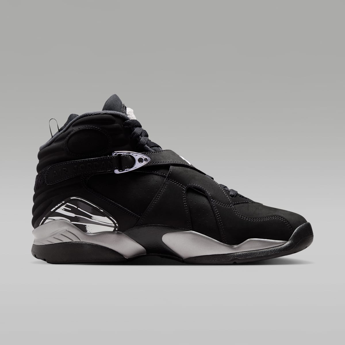 Air Jordan 8 Retro "Chrome" Men's Shoes - Black/Light Graphite/White - Image 3