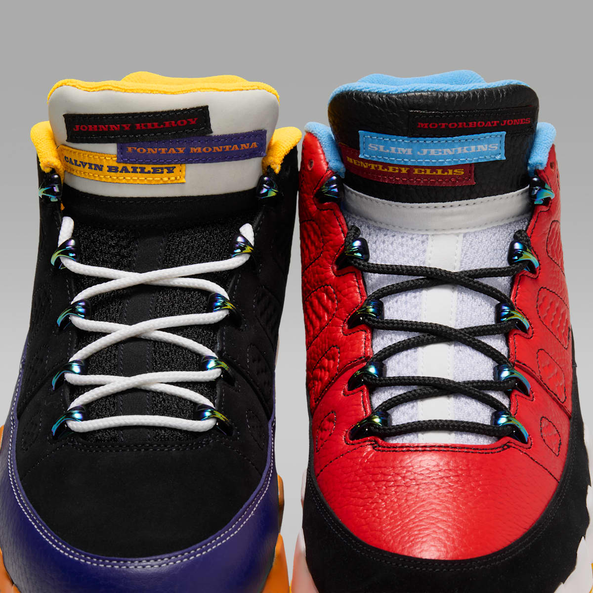 Air Jordan 9 Retro Low Men's Shoes - Black/Deep Royal Blue/White/Challenge Red - Image 9
