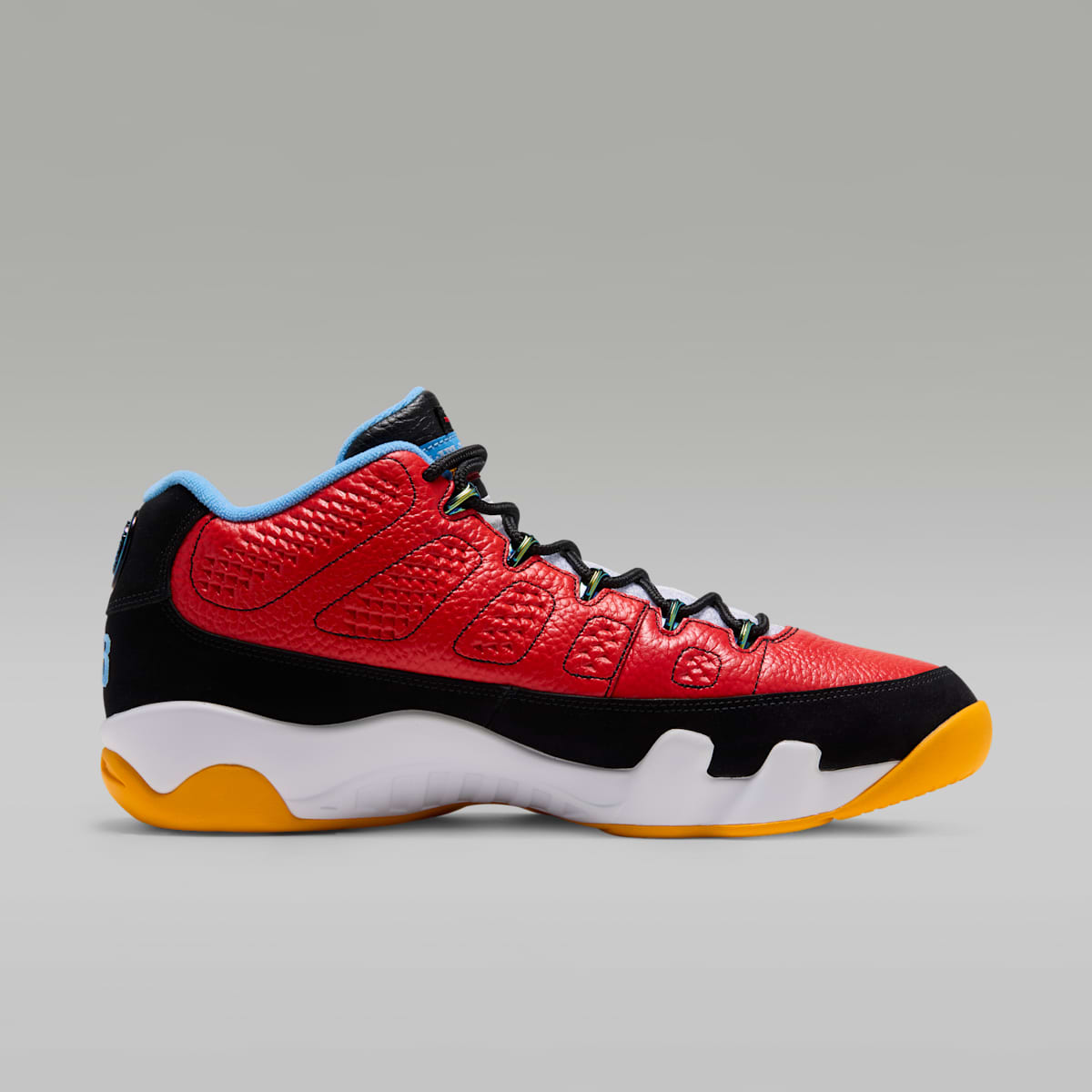 Air Jordan 9 Retro Low Men's Shoes - Black/Deep Royal Blue/White/Challenge Red - Image 3