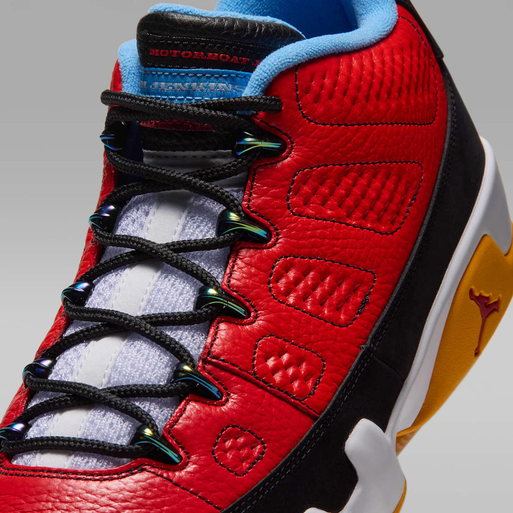 Air Jordan 9 Retro Low Men's Shoes - Black/Deep Royal Blue/White/Challenge Red - Image 7