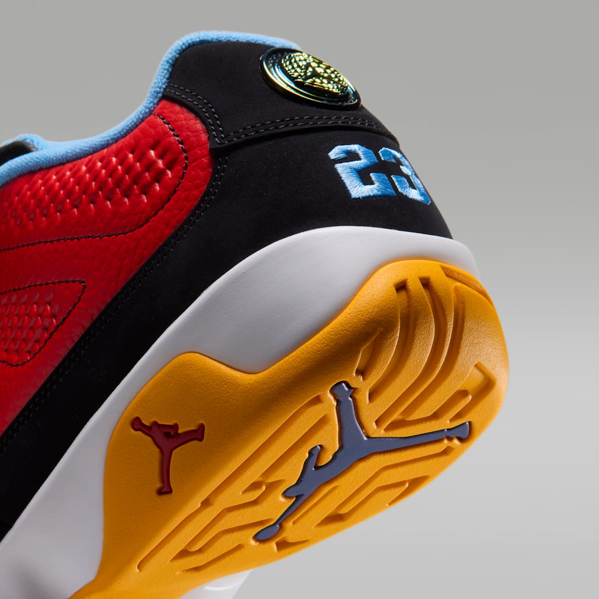 Air Jordan 9 Retro Low Men's Shoes - Black/Deep Royal Blue/White/Challenge Red - Image 8