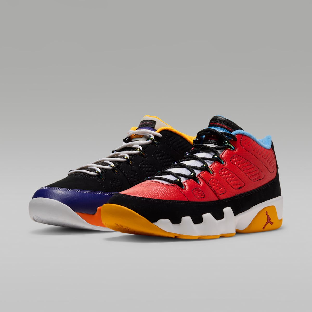 Air Jordan 9 Retro Low Men's Shoes - Black/Deep Royal Blue/White/Challenge Red - Image 5