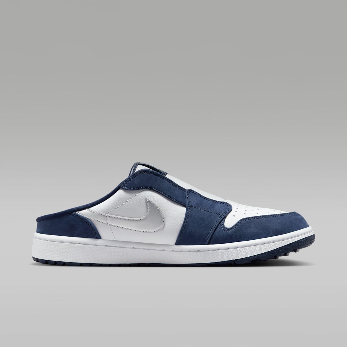Air Jordan Mule Golf Shoes - White/Midnight Navy/Metallic Silver - Image 3