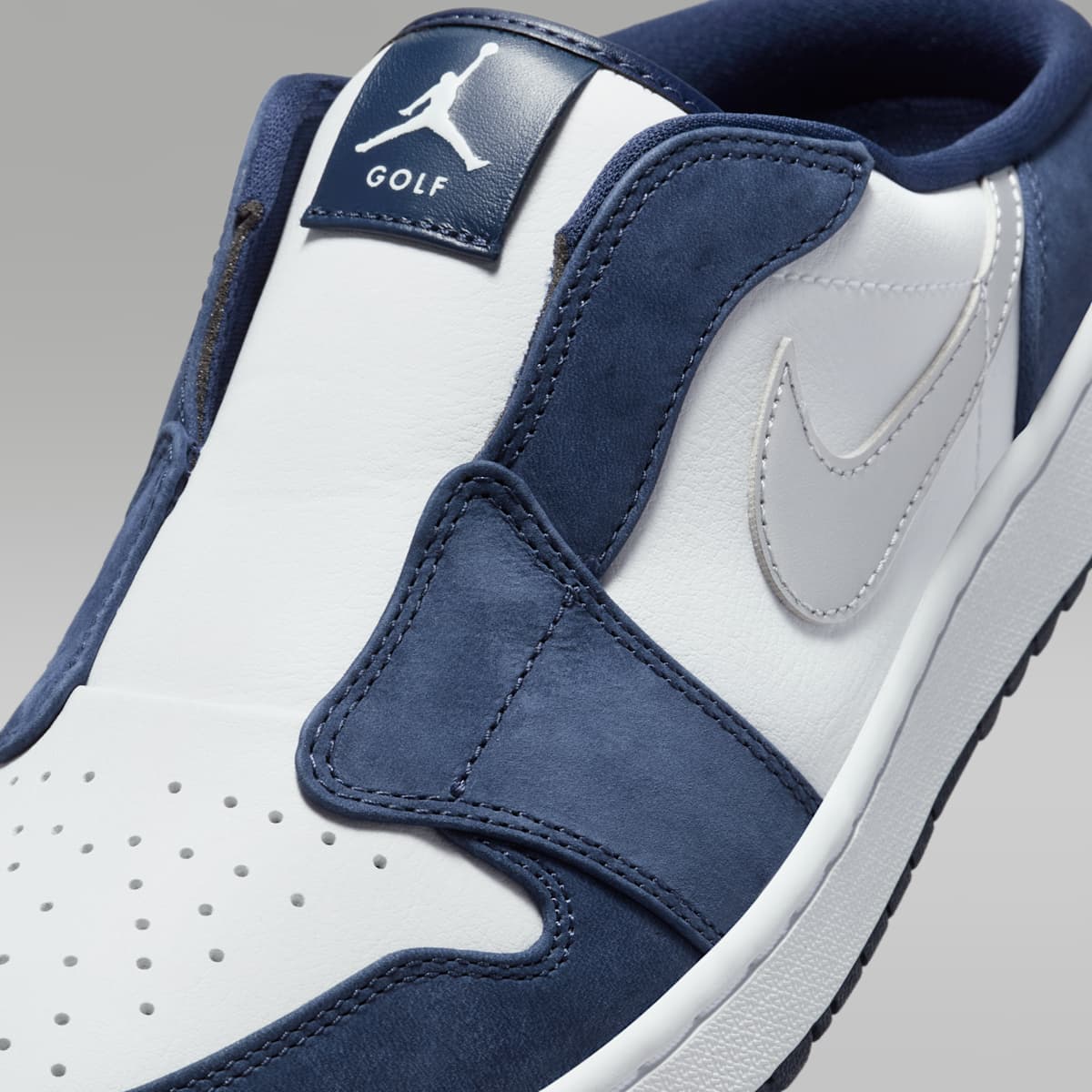 Air Jordan Mule Golf Shoes - White/Midnight Navy/Metallic Silver - Image 6