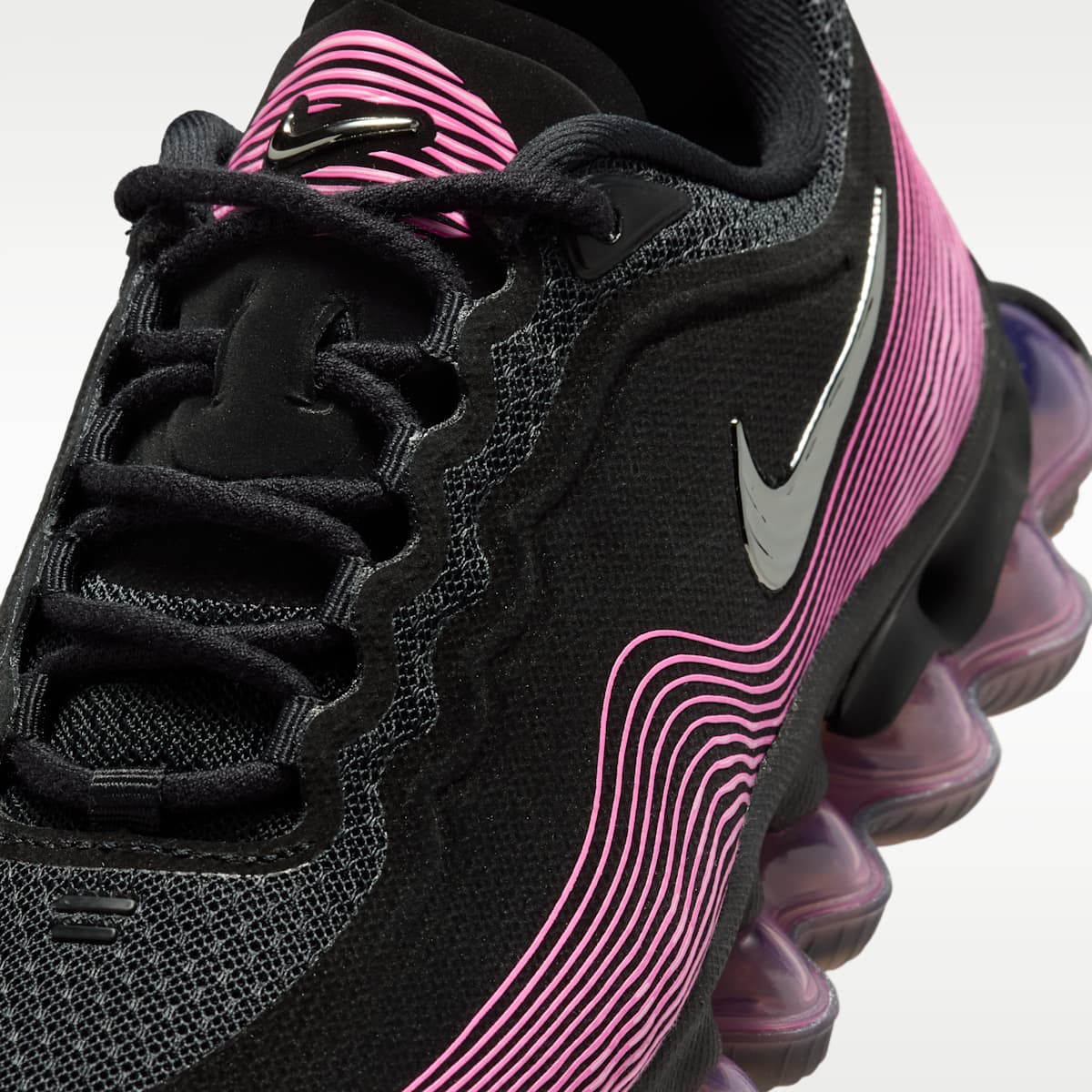 Nike Air Liquid Max Big Kids' Shoes - Black/Playful Pink/Pink Rise/Metallic Silver - Image 7