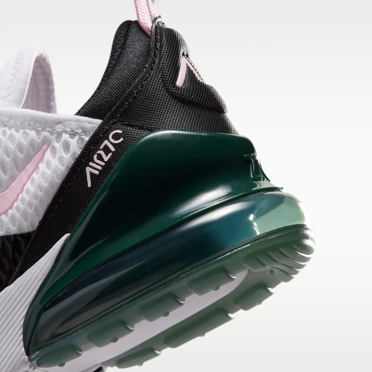 Nike Air Max 270 Little Kids' Shoes - White/Camo Green/Black/Pink Foam