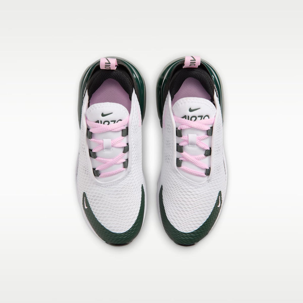 Nike Air Max 270 Little Kids' Shoes - White/Camo Green/Black/Pink Foam