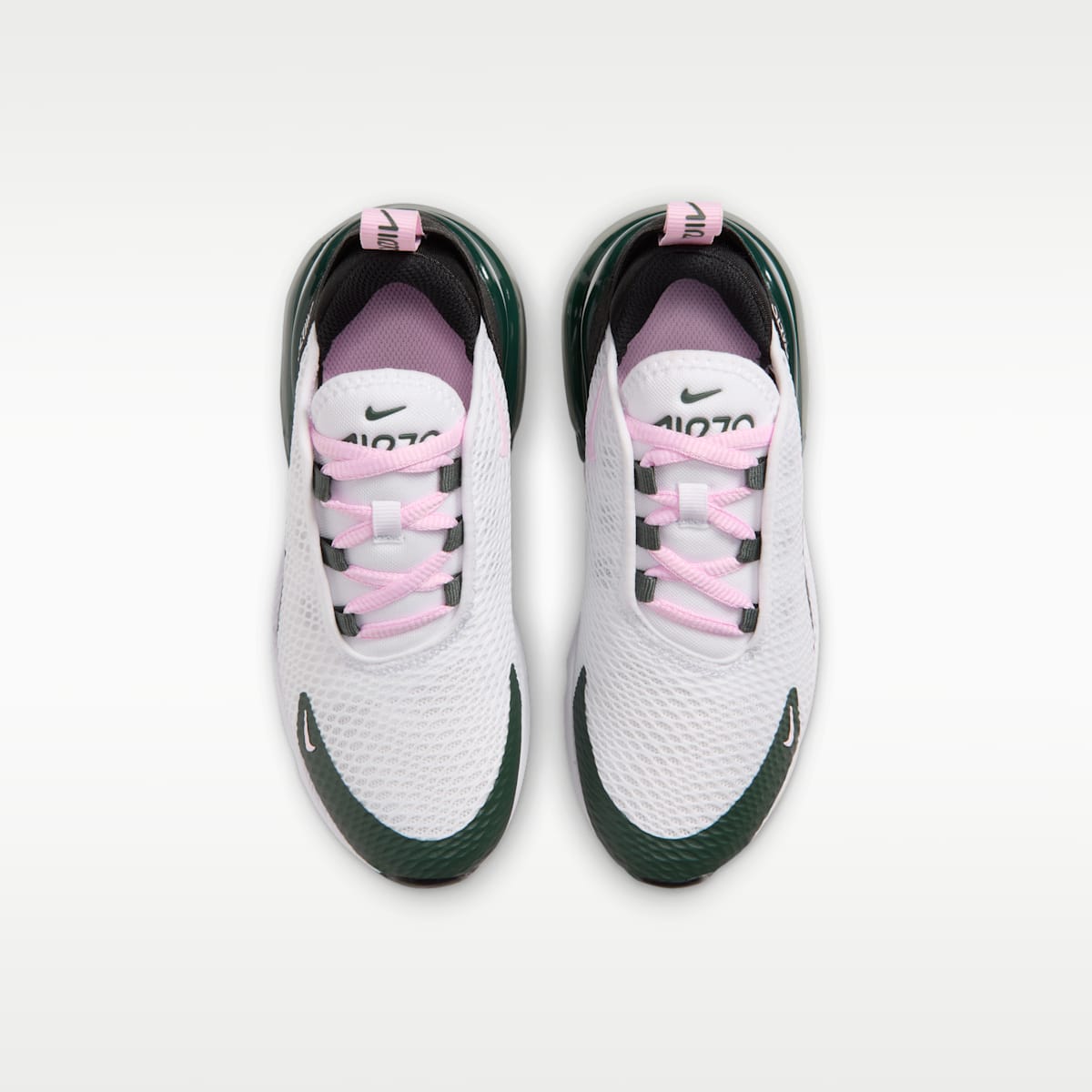 Nike Air Max 270 Little Kids' Shoes - White/Camo Green/Black/Pink Foam