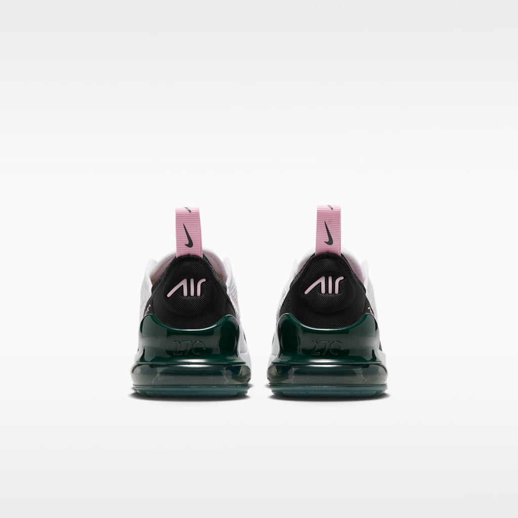 Nike Air Max 270 Little Kids' Shoes - White/Camo Green/Black/Pink Foam