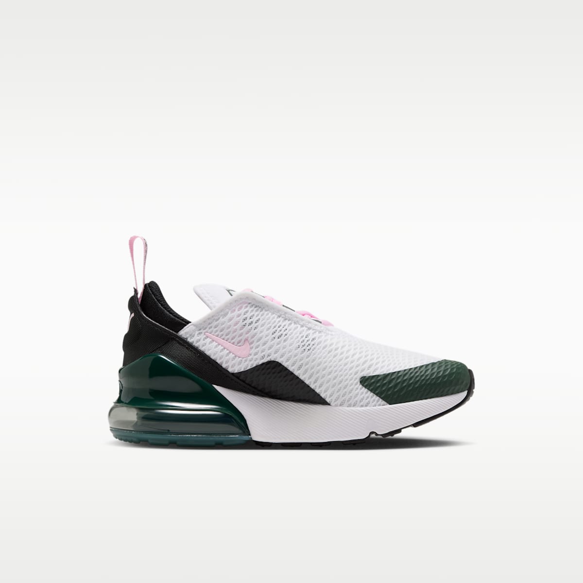 Nike Air Max 270 Little Kids' Shoes - White/Camo Green/Black/Pink Foam