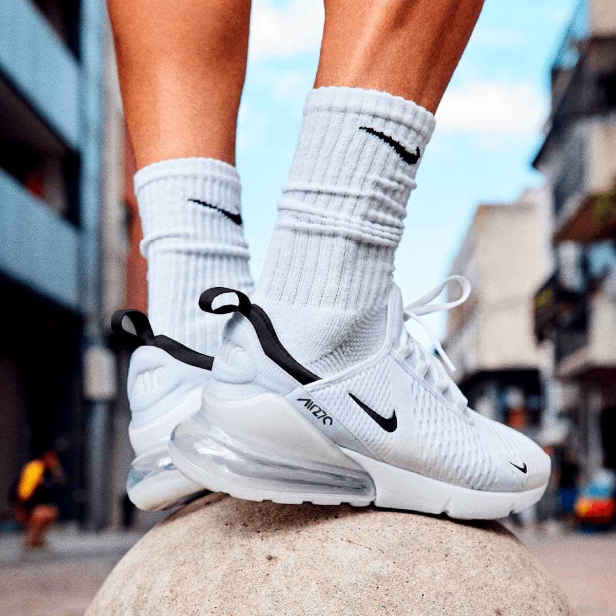 Nike Air Max 270 Men's Shoes - White/White/Black - Image 9