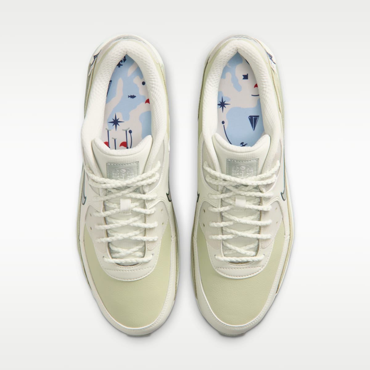 Women's Nike Air Max 90 G Golf Shoes - Sea Glass/Spruce Fog/Olive Aura/Fir