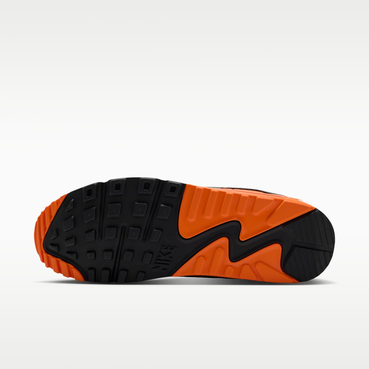 Nike Air Max 90 Men's Shoes - White/Black/Dark Smoke Grey/Safety Orange - Image 2