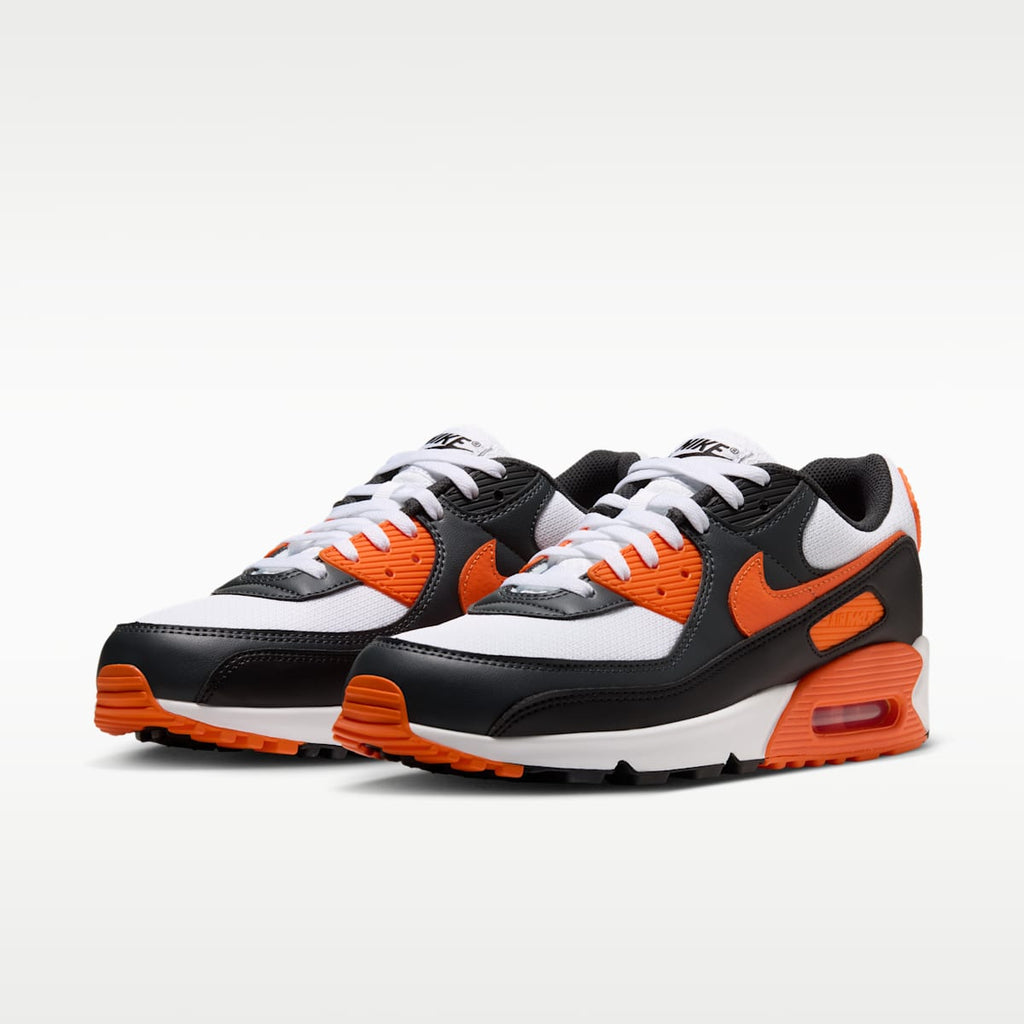 Nike Air Max 90 Men's Shoes - White/Black/Dark Smoke Grey/Safety Orange - Image 5