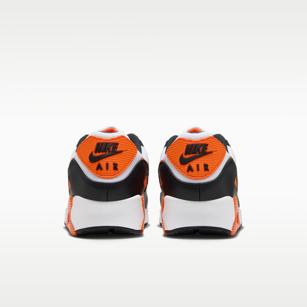 Nike Air Max 90 Men's Shoes - White/Black/Dark Smoke Grey/Safety Orange - Image 6