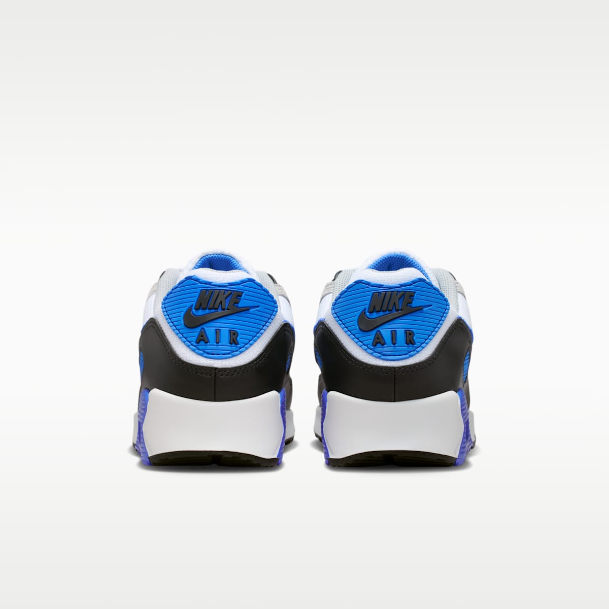 Nike Air Max 90 Men's Shoes - White/Light Smoke Grey/Black/Blue Crystal - Image 6