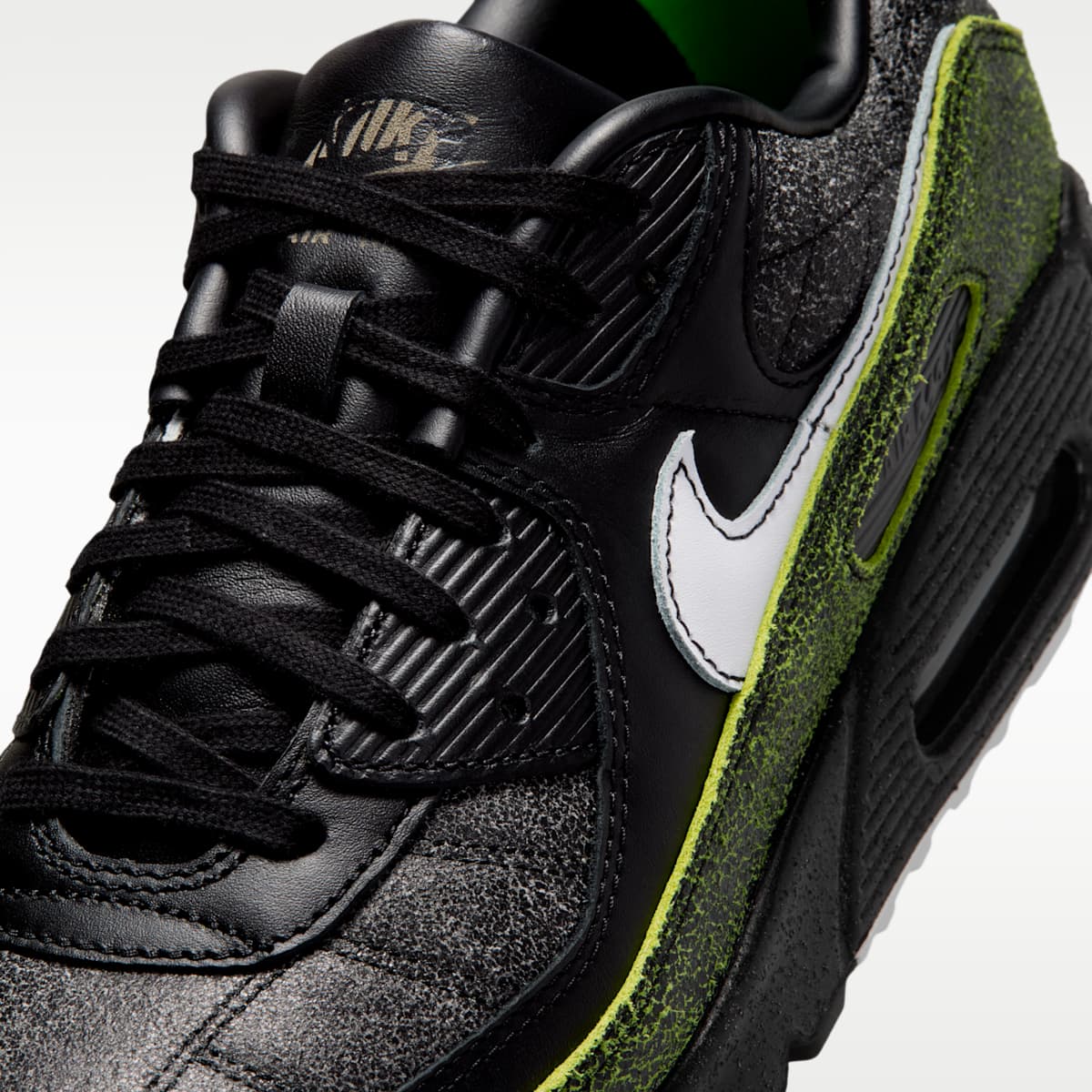 Nike Air Max 90 "Tiempo" Men's Shoes - Black/Black/Voltage Green/White - Image 7