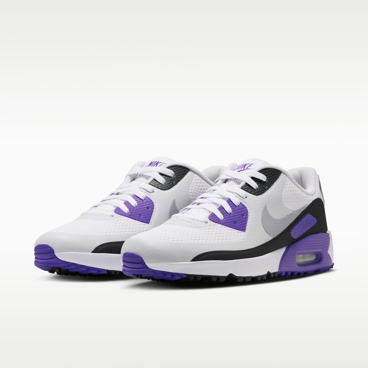 Nike Air Max 90 G Golf Shoes - White/Action Grape/Dark Smoke Grey/Wolf Grey - Image 5