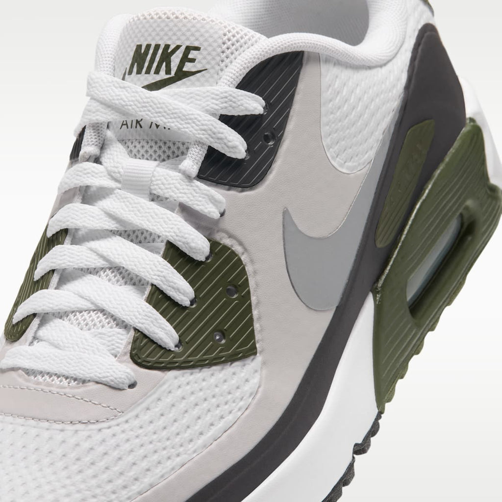 Nike Air Max 90 G Golf Shoes - White/Medium Olive/Vast Grey/Metallic Silver - Image 7