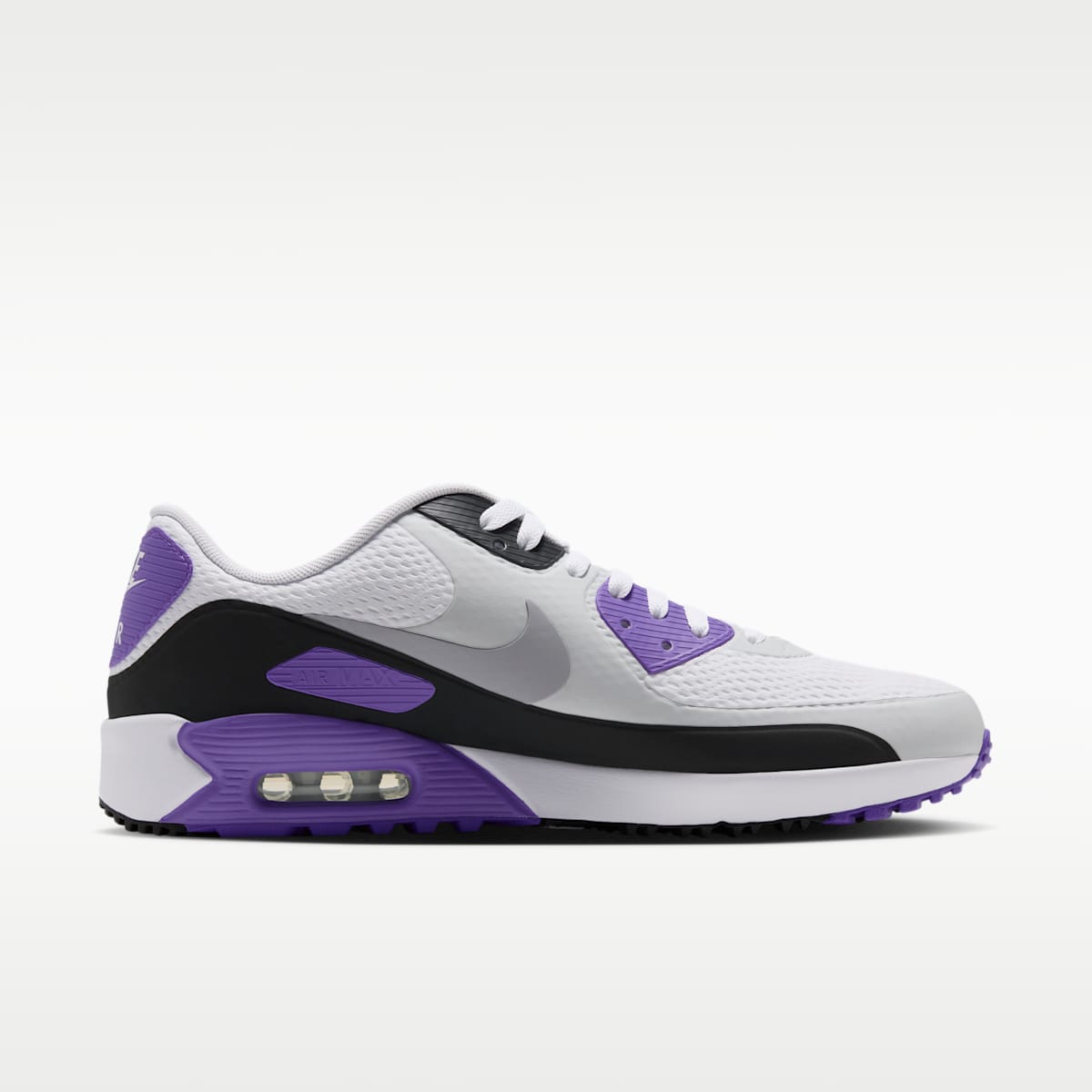 Nike Air Max 90 G Golf Shoes - White/Action Grape/Dark Smoke Grey/Wolf Grey - Image 3