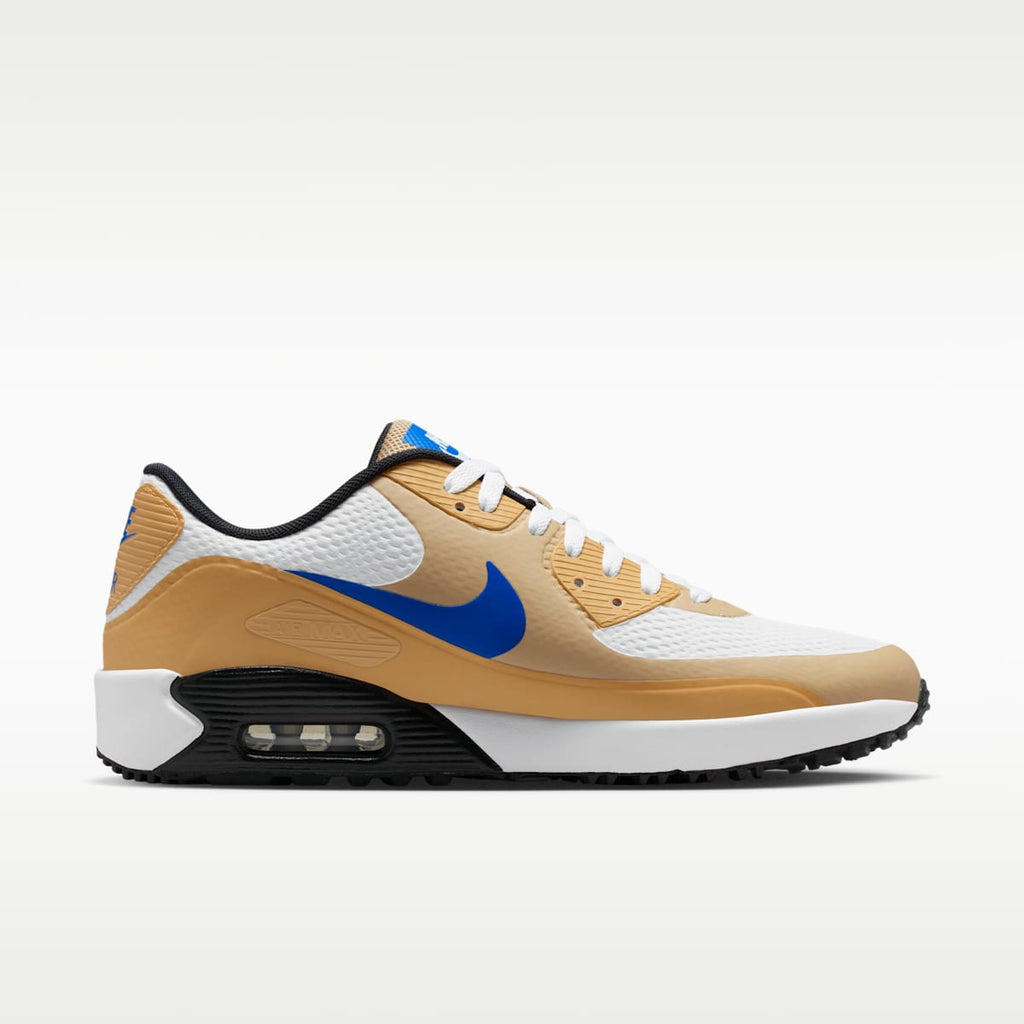 Women's Nike Air Max 90 G Golf Shoes - White/Linen/Game Royal