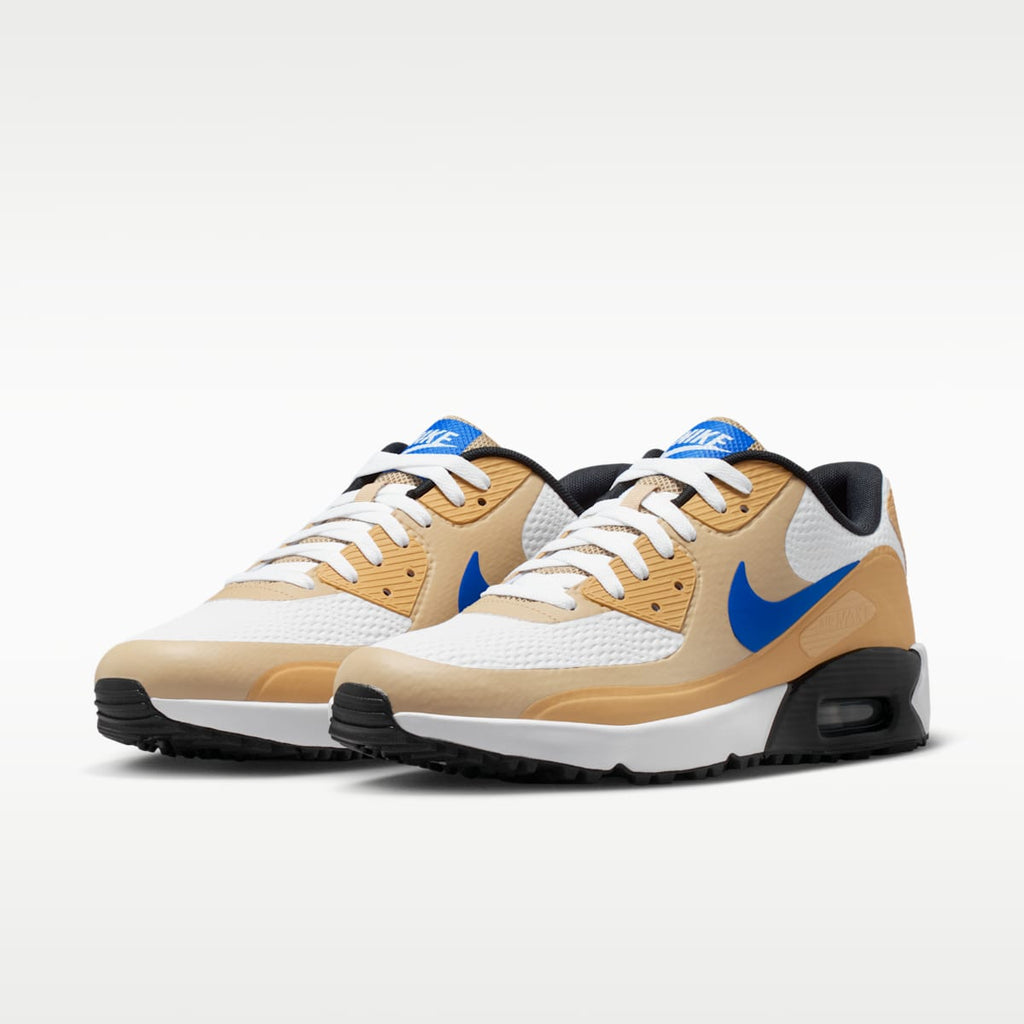 Nike Air Max 90 G Golf Shoes - White/Linen/Game Royal - Image 5