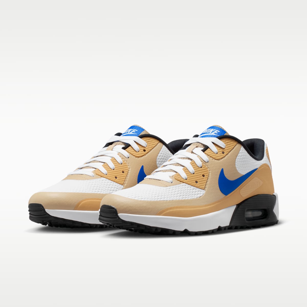 Women's Nike Air Max 90 G Golf Shoes - White/Linen/Game Royal