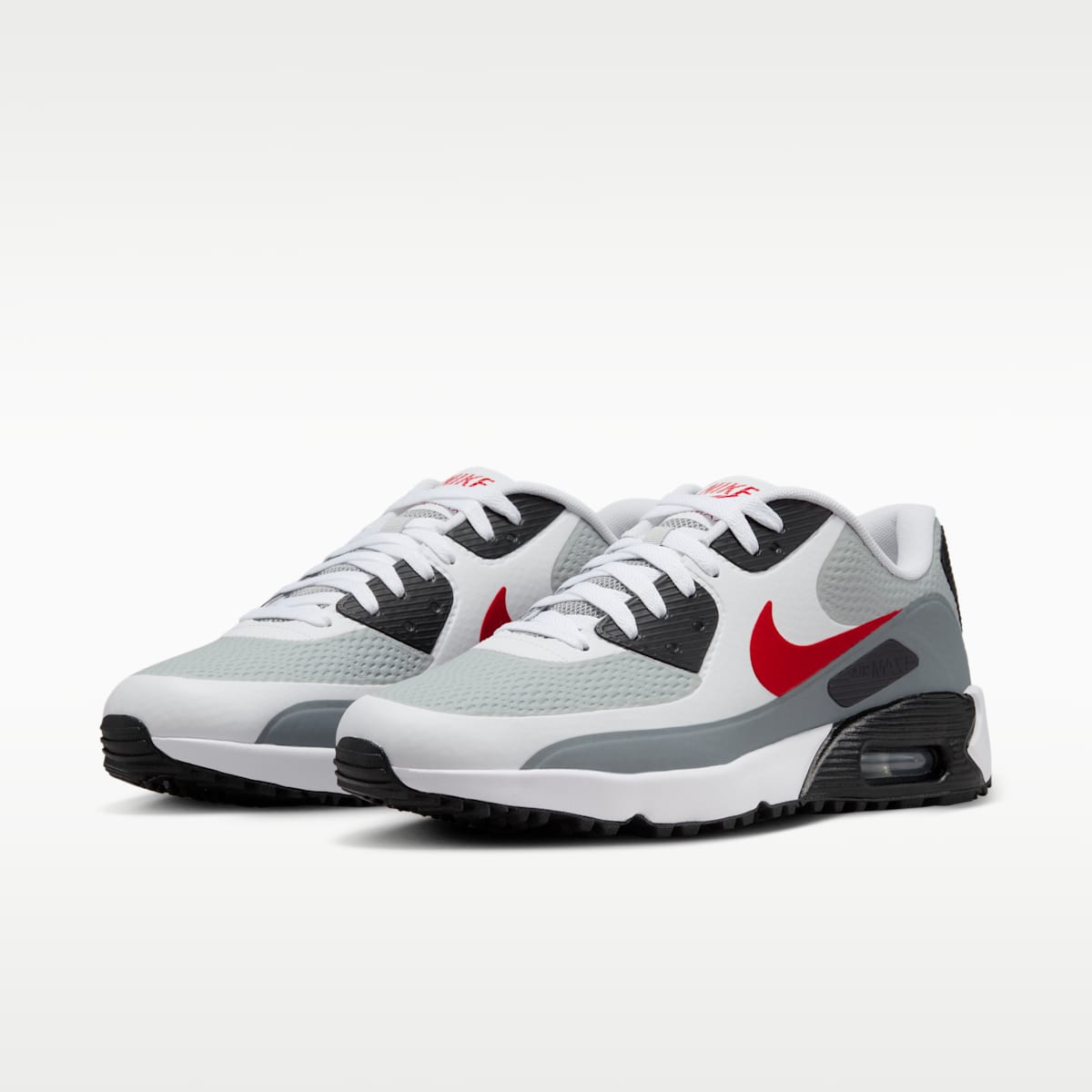 Nike Air Max 90 G Golf Shoes - White/Light Smoke Grey/Fire Red - Image 5
