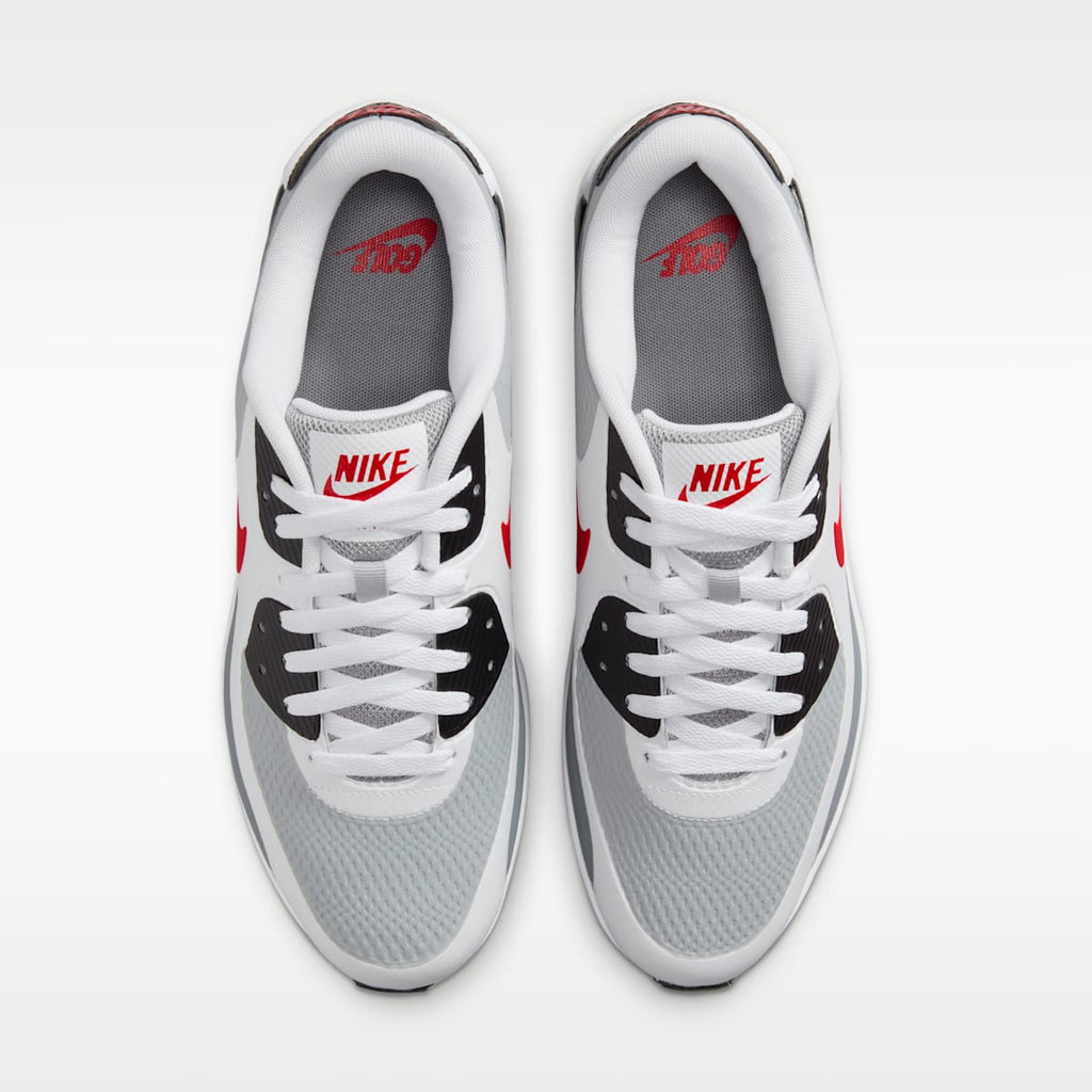 Nike Air Max 90 G Golf Shoes - White/Light Smoke Grey/Fire Red - Image 4