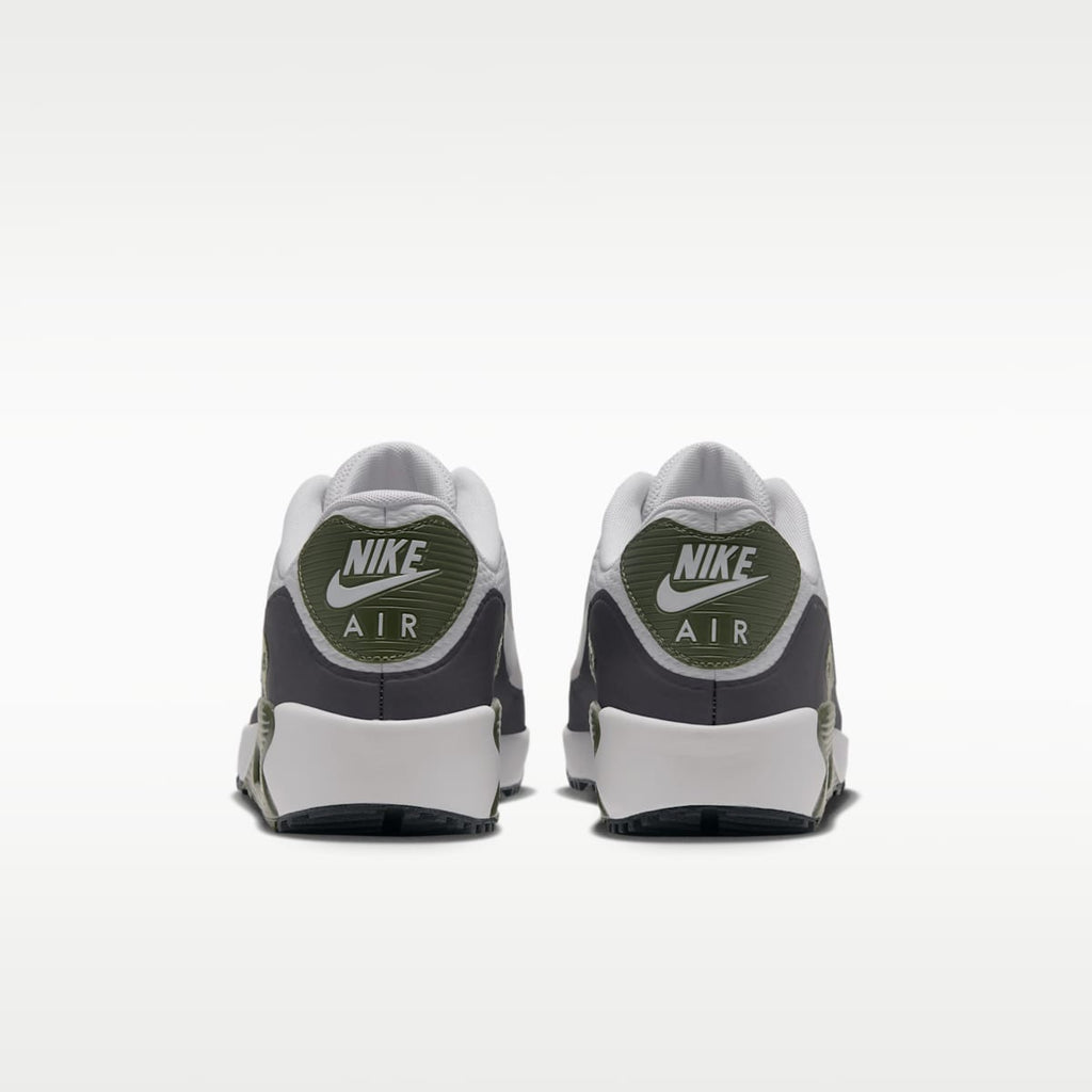 Nike Air Max 90 G Golf Shoes - White/Medium Olive/Vast Grey/Metallic Silver - Image 6