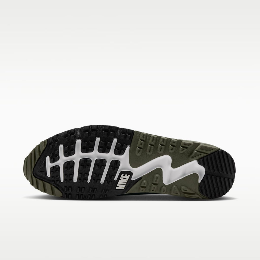 Women's Nike Air Max 90 G Golf Shoes - White/Medium Olive/Vast Grey/Metallic Silver